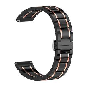 <span class=keywords><strong>Bracelet</strong></span> de montre en céramique de luxe 20 mm 22 mm à dégagement rapide pour Samsung Galaxy Active, <span class=keywords><strong>bracelet</strong></span> universel à maillons avec fermoir papillon - Product Image 2