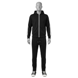 ผู้ผลิตเสื้อผ้าคัลเลอร์บล็อกกิ้ง ชุดแจ็คเก็ตซิปหนาและกางเกงวอร์มสำหรับผู้ชาย ชุดวอร์มผู้ชายคุณภาพสูงทำจากโพลีเอสเตอร์ - Product Image 5