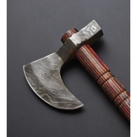 Jexmoo Hache à fendre Tomahawk en acier Damas fait main de 19,5 po, lame de 4,5 po, qualité industrielle/bricolage, manche en bois de rose