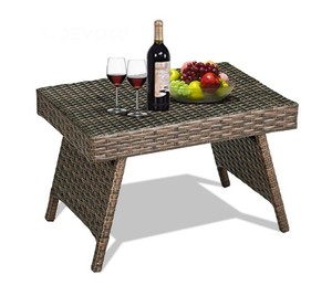 Table d'appoint de patio pliante en bois de teck Table basse extérieure Portable carrée/Table basse extérieure carrée de thé de barre de meubles/Portable - Product Image 1