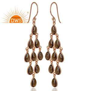 Pendiente de araña de piedras preciosas de cuarzo ahumado Natural de plata de ley, joyería personalizada para mujer, regalo para ella - Product Image 3