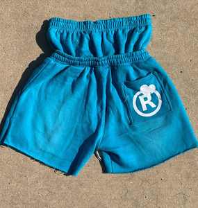 แผ่นปะเย็บปักลายสีจางและแสงแดดกางเกงขาสั้นแนวสตรีทของผู้ชายแบบวินเทจสีพื้น - Product Image 3