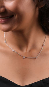 Collier élégant en diamant de laboratoire, or massif 10k 14k 18k, or blanc, jaune, rose, couleur EF, VVS VS, bijoux pour femme, cadeau, mariage, fête - Product Image 6