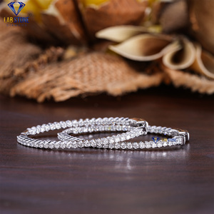 2.00 TDW Round Cut Diamond White <b>Gold</b> <b>Earring</b> by Labstone / Elegance Aglow in Diamonds / EF-VS Colour - Product Image 4