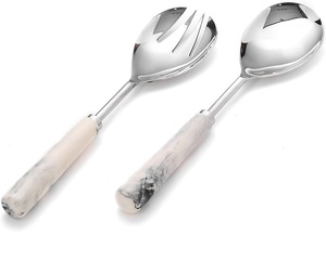 Serveurs à salade décoratifs en métal avec un Design unique fait à la main poignée plaquée or matériel de sécurité de haute qualité fourchette et cuillère à salade - Product Image 2