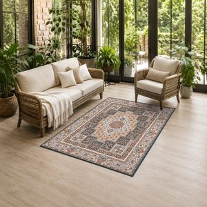 <b>RUGS</b> DEPOT LXDP-0931 Wholesale Terracotta Gold Modern Vintage Digital Printed Machine Washable Chenille Area <b>Rug</b> <b>Non</b> <b>Slip</b> - Product Image 6