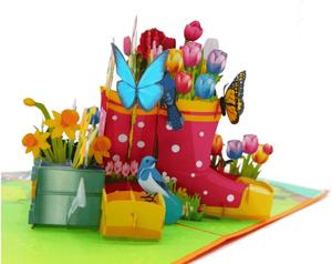 Bouquet de fleurs artisanales vietnamiennes, carte pop-up 3D, artisanat en papier, impression offset, cadeaux de la Saint-Valentin, cadeaux de Noël, personnalisable - Product Image 1