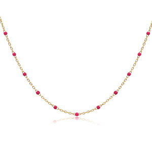 Collier chaîne en argent sterling 925 turc fait main, plaqué rhodium, design émail rose, tendance, vente en gros - Product Image 3
