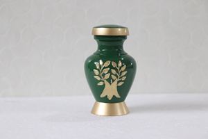 Designer <b>Small</b> Keepsake Cremation <b>Urn</b> <b>for</b> <b>Human</b> <b>Ashes</b> Antique Finished | Mini Metal Sharing Personal Funeral <b>Urn</b> Memorial <b>Urn</b> - Product Image 6
