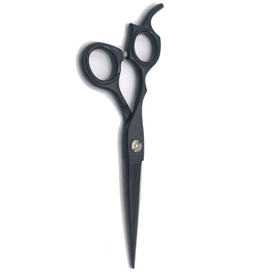 Tijeras de corte de pelo recubiertas de Color negro de alta calidad, tijeras de peluquería con reposapiés fijo - Product Image 5