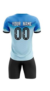Camisetas de fútbol de poliéster 100% con cuello en V transpirable para adultos uniformes de fútbol con estampado de sublimación - Product Image 3