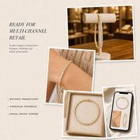 Bracelet tennis personnalisé en acier inoxydable et zircon, accessoires de mode unisexe, plaqué or 18 carats pour créateur de marque OEM ODM