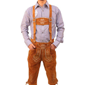 กางเกงขาสั้นเอวสูงถึงเข่าสีส้มสำหรับชายและหญิงผลิตภัณฑ์หนังใหม่ออกแบบได้ตามที่ต้องการ - Product Image 1