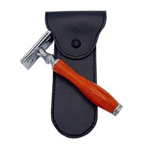 Maquinilla de Afeitar de Seguridad de Doble Filo de Acero Inoxidable para Hombre, de Alta Calidad, con Mango Negro, para Depilación Facial y Corporal - Product Image 2