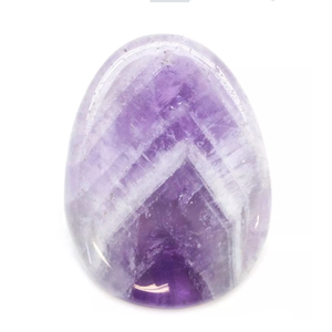 Piedra plana Palma Chevron Amatista Palma plana piedra preciosa de cristal Piedra Natural plana forma ovalada bolsillo Protección mayorista - Product Image 5