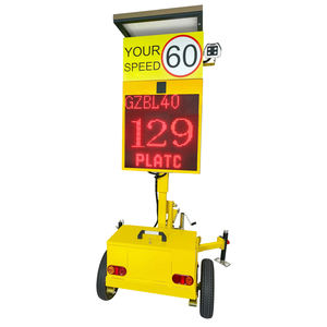 Panneau de signalisation de vitesse portable à radar solaire pour remorques, caméra de circulation verte et rouge - Product Image 4