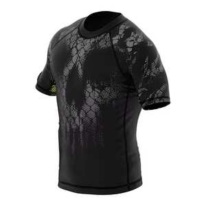 T-shirt de compression à manches courtes pour homme, tissu écologique à séchage rapide, rashguard MMA, extensible, pour le sport, la salle de sport et les activités de plein air - Product Image 1