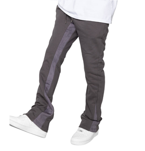 Men's Custom 100% Cotton High Quality Casual Flared Sweat Pants with Pocket Men Jogger Track Pants Stacked Pants for Men - Product Image 2