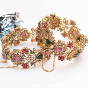 Wholesale <b>Indian</b> Style Churiya <b>Bangle</b> Set for Wedding Latest Design Women's Jewelry Hand Made Bridal <b>Bangles</b> Sets for Ladies - Product Image 2