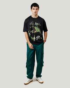 T-shirt en coton surdimensionné pour hommes T-shirts d'impression lourde T-shirt pour hommes presse à chaud avec logo personnalisé - Product Image 1