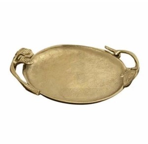 Bandeja decorativa de metal de acero galvanizado Bandeja rectangular para servir alimentos con mango de madera - Product Image 4