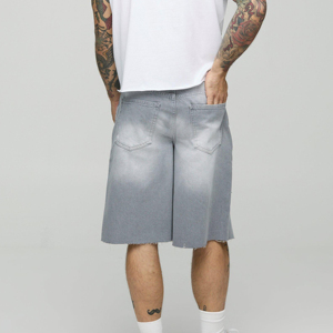 2025 Short baggy en jean pour hommes avec logo personnalisé Shorts de grande taille décontractés de haute qualité à taille moyenne - Product Image 3