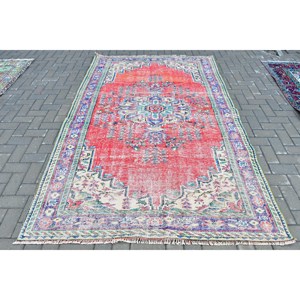 พรมตุรกี 5.4x8.7 ฟุต (164x266 ซม.) ลายดอกไม้สีแดงสไตล์วินเทจ - Product Image 1