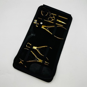 Premium Microlink Hair Extension Tool Kit with Custom Gold Case Stainless Steel Silicone <b>Tape</b> Hair Pulling Loop Custom Logo - Product Image 1