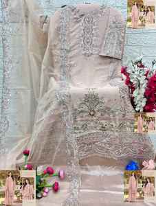 Occasion Wear mousseline de soie lourde avec broderie Salwar costume femme fabricant de mode de l'Inde au taux le plus bas - Product Image 6