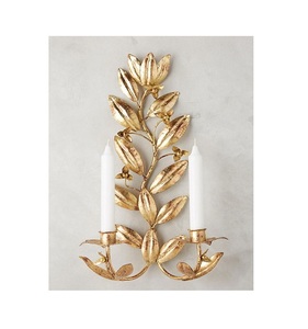 Handmade <b>brass</b> gold color candle holder attractive design wall mounted candle stand for indoor and outdoor use - Product Image 1