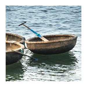 Botes de pesca pequeños redondos para centros turísticos, remo circular tradicional, mini Barco de bambú, coráculo, venta al por mayor - Product Image 1