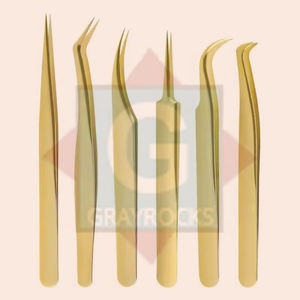 Pinzas con logotipo personalizado Suministros de belleza Pinzas de extensión de pestañas de etiqueta privada para cosméticos - Product Image 2