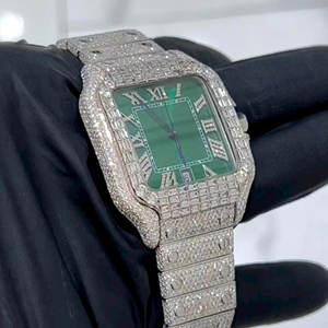 Nuevo Reloj Cuadrado de Lujo de Moda, Reloj de Pulsera con Diamantes de Moissanita Completamente Engastados, Relojes de Cuarzo con Diamantes Impermeables para Ella y Él - Product Image 3