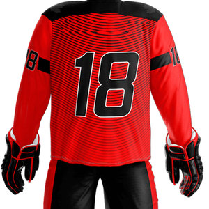 Uniforme de hockey sur glace à manches longues en polyester personnalisé/imprimé par sublimation hommes et femmes portent l'uniforme de hockey sur glace - Product Image 5