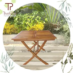 高端批发可折叠餐桌木质户外家具餐桌天然包装现代家具