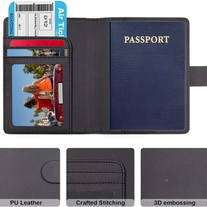 Porte-passeport en cuir RFID de qualité supérieure Portefeuille de voyage élégant, durable et prêt pour le voyage et cadeau parfait pour les Jetsetters - Product Image 5