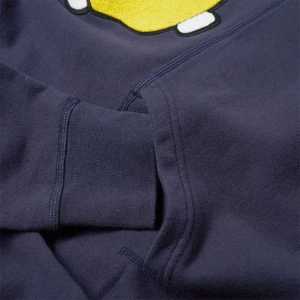 Sudadera con capucha de algodón de gran tamaño con hombros caídos, ropa de calle personalizada en blanco de 350gsm, sudaderas con capucha con estampado de hojaldre, bordado de chenilla - Product Image 4