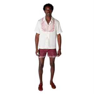 Pantalones cortos de baño de secado rápido de calle alta para hombre personalizados OEM cómodos y elegantes patrón sólido playa de poliéster/algodón de alta calidad - Product Image 3