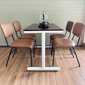 Juego de Comedor Rectangular Contemporáneo CBCF243, Mesa de Tela Resistente y 4 Sillas para Restaurantes y Cafeterías - Product Image 2