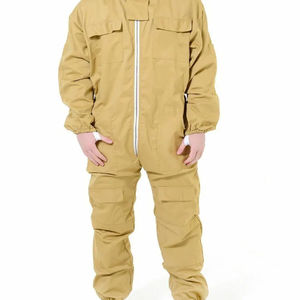 Mono de color marrón 100% vCotton Traje de apicultura con velo y cremallera Traje de abeja Precio asequible Fabricación Suite de algodón - Product Image 4