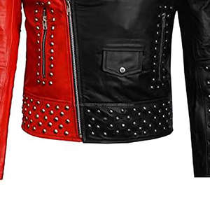 Chaqueta de Cuero Estilo Gótico Rock Punk para Hombre, Chaqueta de Motociclista con Remaches, Cierres, Plumas y Capucha, para Primavera/Invierno, Ecológica y Personalizable - Product Image 6