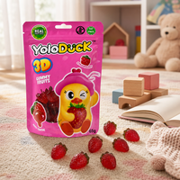 YoloDuck Factory Direct Groothandel Vochtbestendige Zakjes 3D Aardbei-vormige Gummy Candy Direct Leverbaar