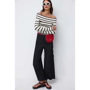 Blusa a Rayas con Cuello de Lazo para Mujer, Corte Holgado, Moda Diaria, Decoración con Botones, Estampado de Seda, Chifón y Algodón, Talla XL para Otoño y Primavera - Product Image 5