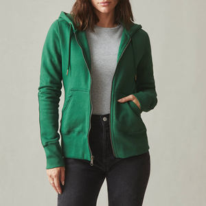 2025 nueva sudadera con cremallera completa de alta calidad para mujer logotipo personalizado peso pesado grueso bordado Premium algodón cremallera sudaderas con capucha - Product Image 3