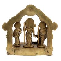 Sculptures, figurines et statues en laiton doré indien, style moderne et unique, représentant le Seigneur Ram Parivar Hanuman, pour la décoration intérieure et les articles cadeaux en métal.