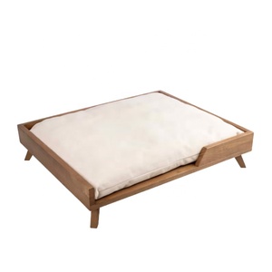 Pet Bed with Frame and Soft <b>Cushion</b> Modern Wooden Dog Bed <b>for</b> Medium to <b>Large</b> Pets Cat Bed Indonesia Manufacturer Pet Furniture - Product Image 2