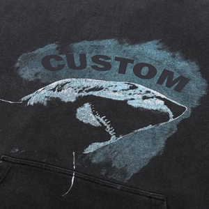 Sweat à capuche en coton mélangé avec broderie dynamique effet vieilli, design inspiré du streetwear, imprimé numérique et finition strass - Product Image 3