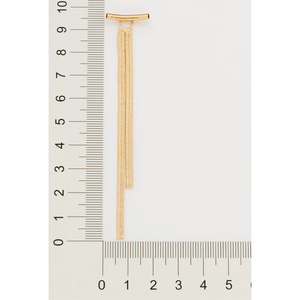 Pendientes modernos de cadena de espiga de oro de 18 quilates, joyería de moda para mujer con patrón de corona para ocasiones de fiesta - Product Image 3