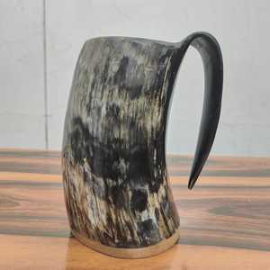 Artisanat naturel écologique Véritable tasse de corne à boire Viking Style ange sculpté poli et naturel - Product Image 4