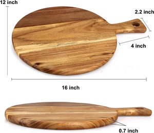 Planche à découper en bois naturel de fabrication indienne avec rainure à jus pour couper la viande, le fromage et les légumes-disponible à la vente - Product Image 6